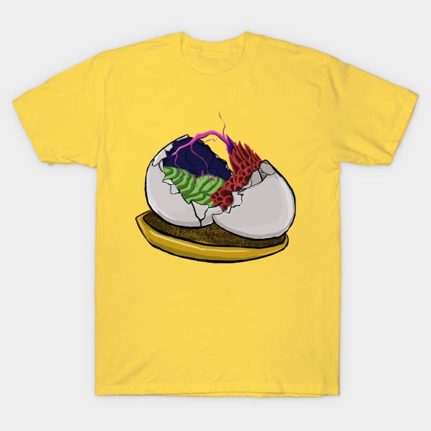 Hatching Egg Unexpected Contents T-Shirt by Storyfeather